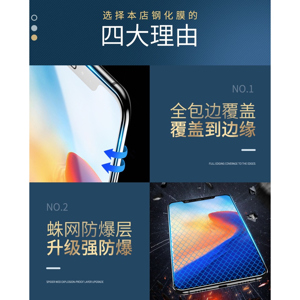 適用於紅米note7鋼化膜note7pro全屏7a覆蓋note8手機a7防摔por藍光redmi防藍光noto7貼膜n0-細節圖8