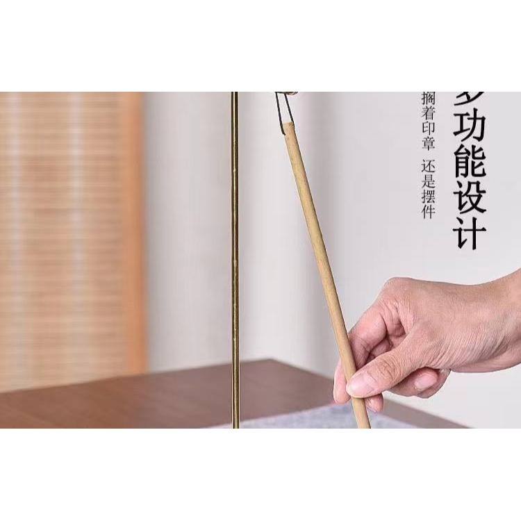 天一堂黃銅筆掛毛筆架實木銅筆架簡約毛筆掛現代筆擱擺件創意掛毛筆的筆架毛筆掛架多功能筆架子文房四寶-細節圖8