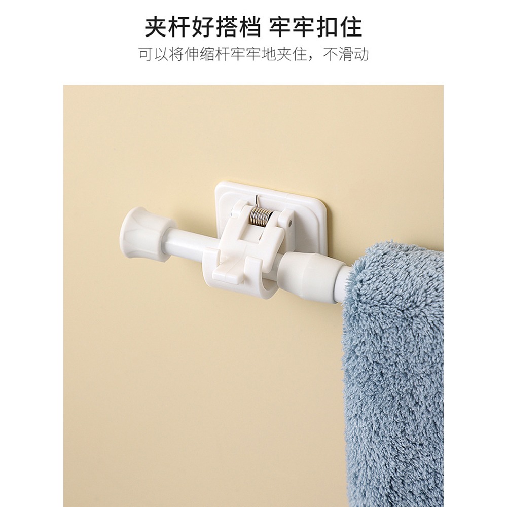 伸縮簾桿免打孔免安裝晾衣桿衣架臥室窗簾掛桿浴簾桿門簾衣櫃撐桿-細節圖3