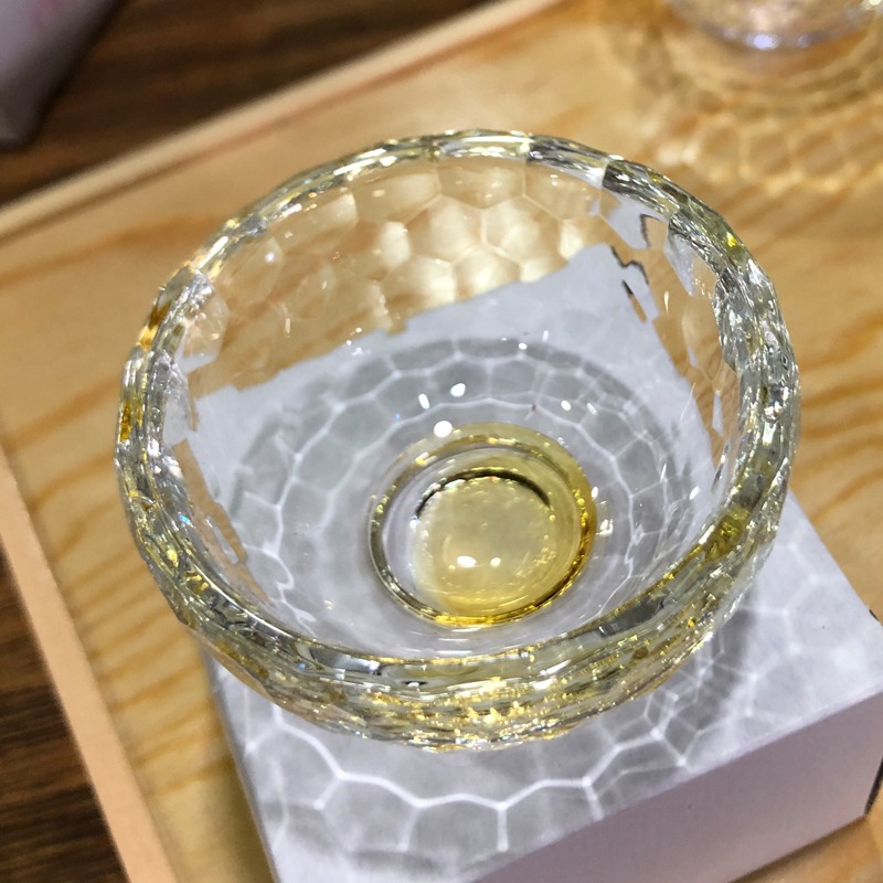 日式彩色玻璃杯 單人份果酒杯酒杯花茶杯清酒杯 手工雕刻杉木酒盒-細節圖8