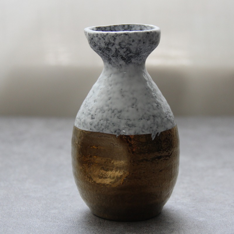日式陶瓷酒具  清酒壺酒杯酒具瓷器 金銀清酒壺 180ml分酒器-細節圖8