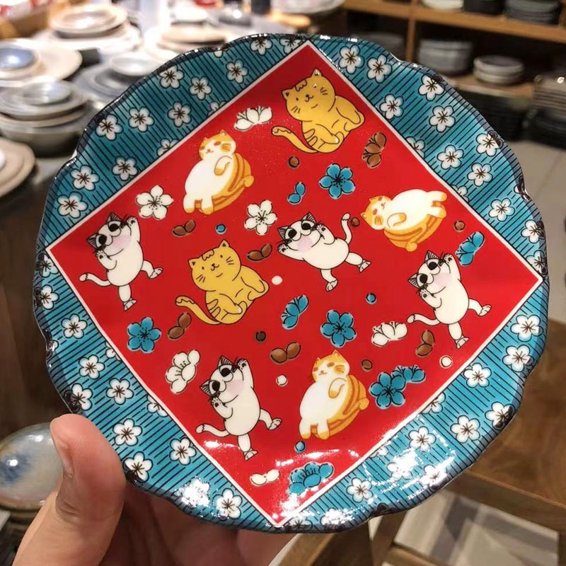 日式陶瓷餐具16釐米手工貼花盤子小喫碟茶點碟 燒鳥碟 日式料理碟-細節圖3