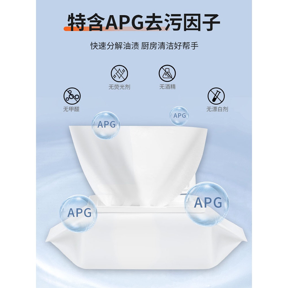 廚房濕巾紙加厚強力去油去污家用清潔油煙機專用抽取式帶蓋濕紙巾-細節圖2