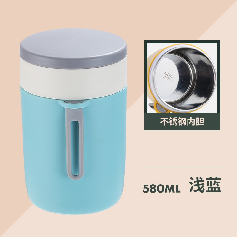 保溫杯女帶蓋便攜不銹鋼上班族微波爐加熱早餐杯大肚杯帶粥杯日式-細節圖7