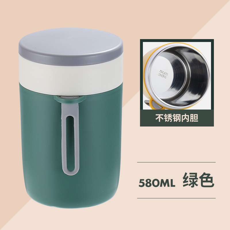 保溫杯女帶蓋便攜不銹鋼上班族微波爐加熱早餐杯大肚杯帶粥杯日式-細節圖10