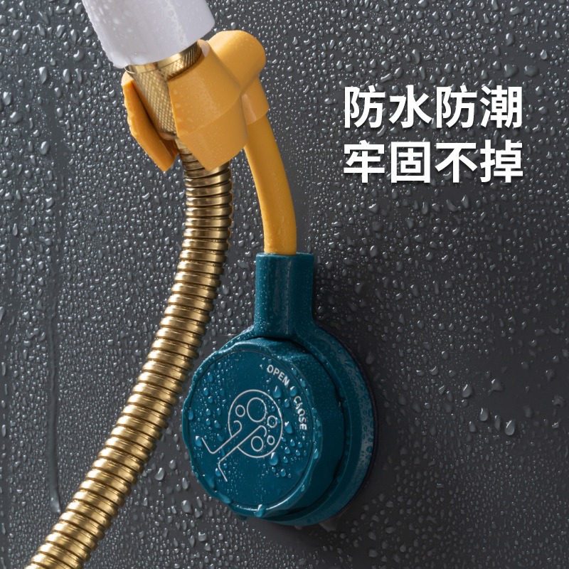 免打孔圓盤萬向花灑支架可調節浴室噴頭淋浴吸盤固定座蓮蓬頭底座-細節圖2
