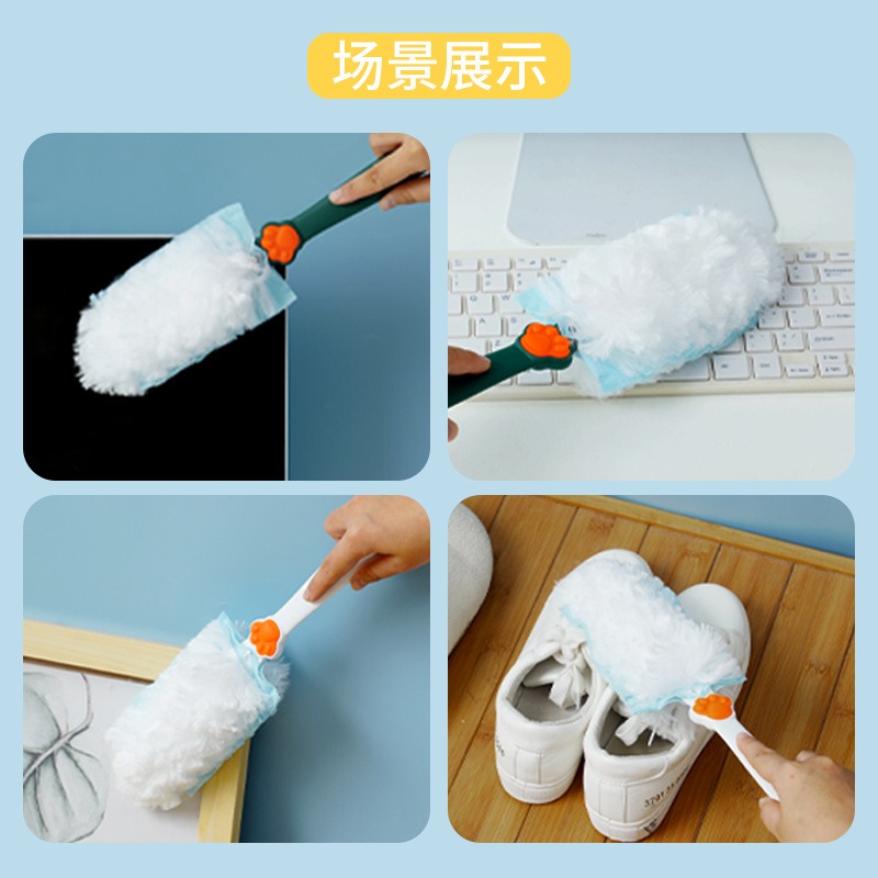 貓爪除塵撣一次性雞毛毯子家用打掃灰吸塵小禪子衛生灰塵清理神器-細節圖3