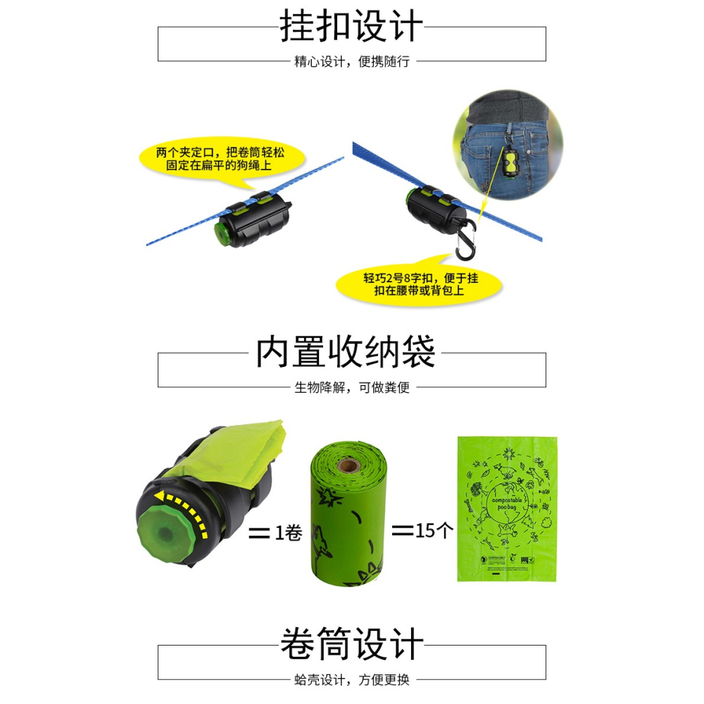 美國奈愛NiteIze環保袋套裝寵物便便收納袋清潔袋筒一次性拾便袋-細節圖7