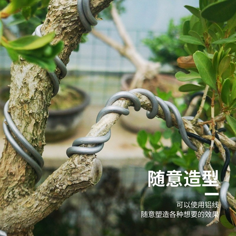 盆景造型鋁線盆景製作整形蟠扎定型鋁絲扎絲黑色軟鋁條園藝材料-細節圖4