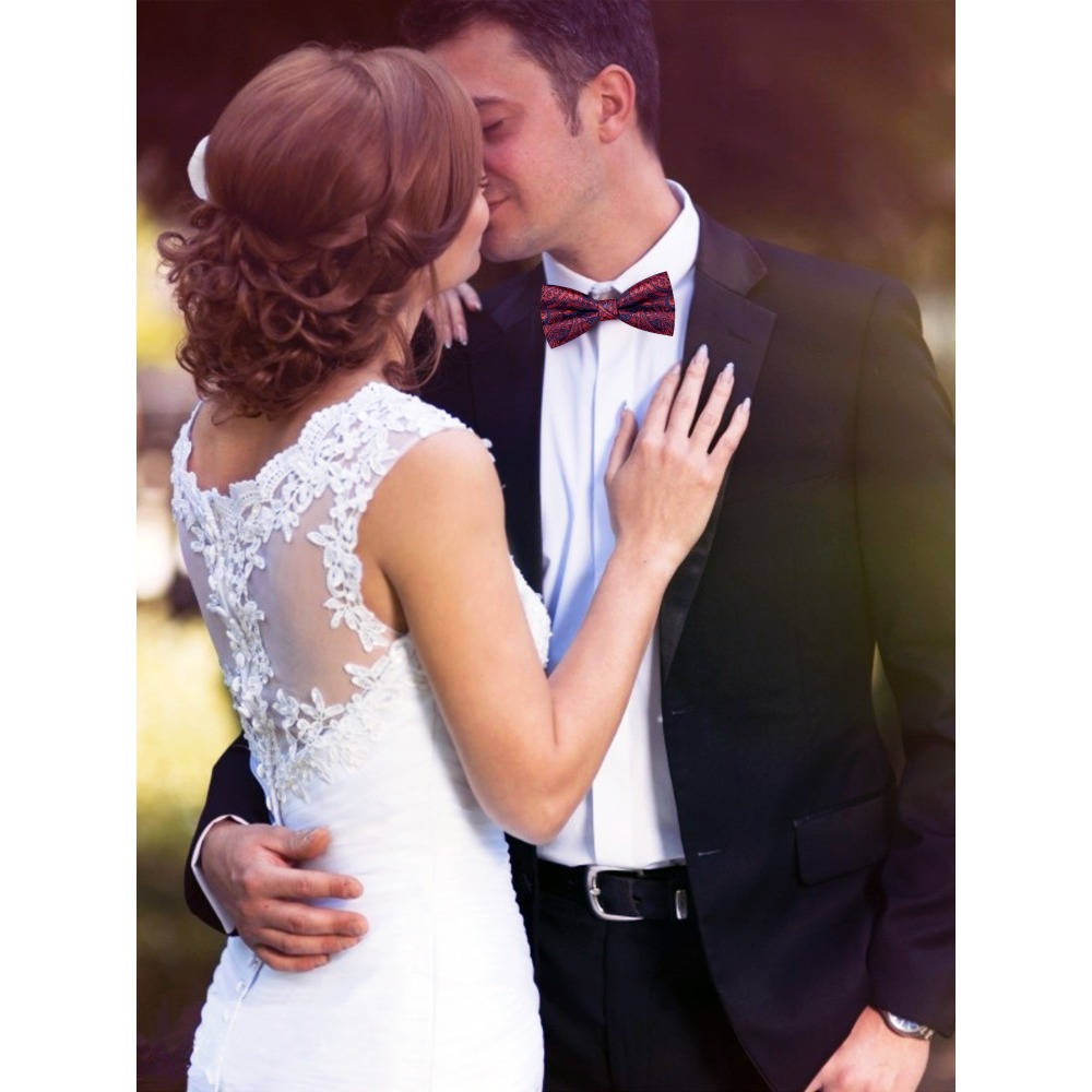 領結男蝴蝶結純色裝飾配飾男士結婚紅色婚禮新郎伴郎襯衫黑色高檔-細節圖2