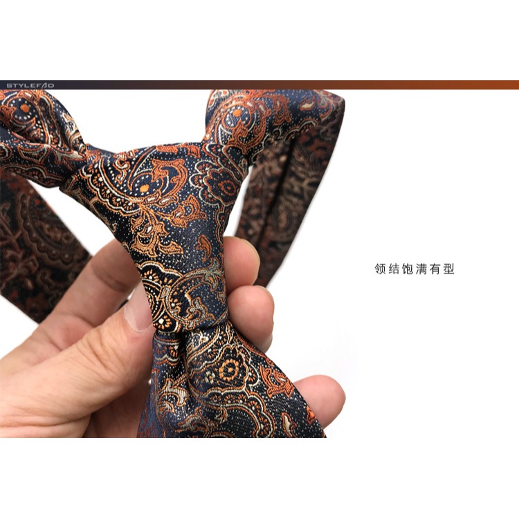領帶男正裝商務8cm寬香檳色條紋圓點職業襯衫領帶手系款韓版結婚-細節圖7