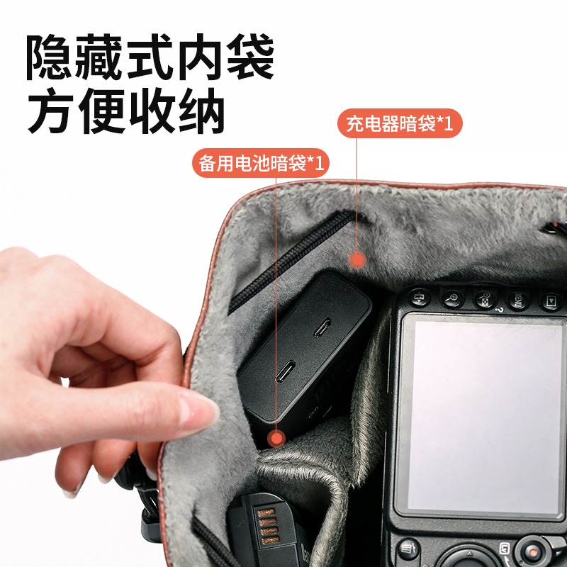 綠巨能適用於佳能m50索尼微單數碼相機a7m3富士xt30尼康單反相機包攝影微單200d收納包套防水便攜簡約g7x2-細節圖3