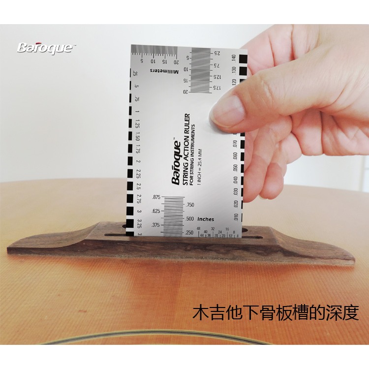 Baroque軍工高品質吉他各種數據量尺鋼尺弦距測量工具-細節圖9