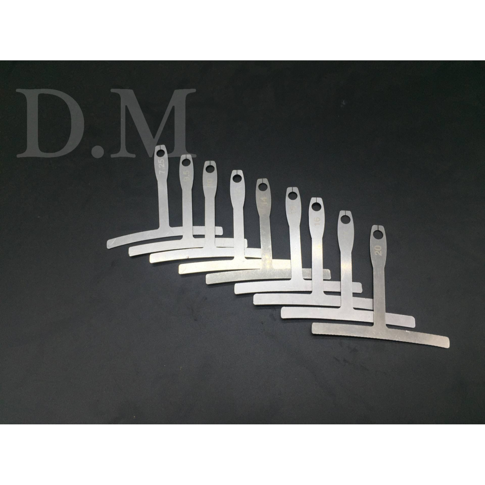 吉他配件 品絲琴絃琴碼弧度測量工具 電木吉他指板卡量尺 九件套-細節圖5