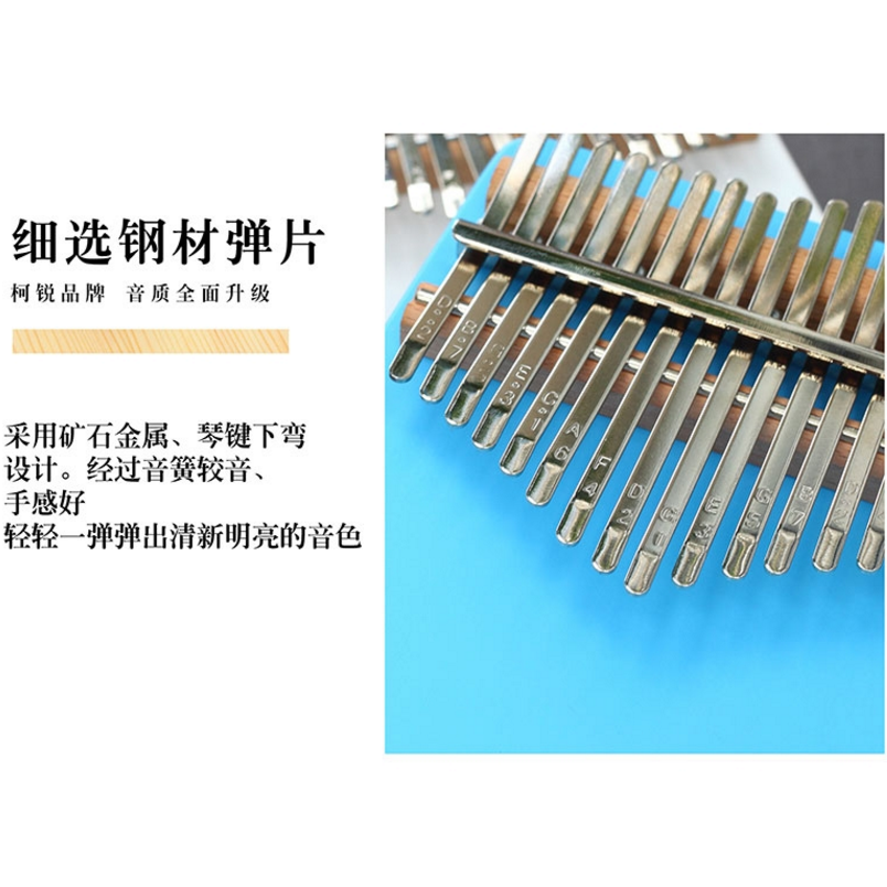 17音拇指琴卡林巴琴 單板實木手指琴便攜式旅行的初學者入門樂器-細節圖3