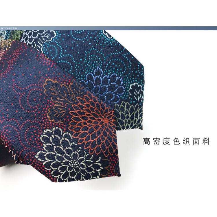 正裝復古寬版領帶男士港味手打長款領帶韓版襯衫女裝飾配飾碎花潮-細節圖8