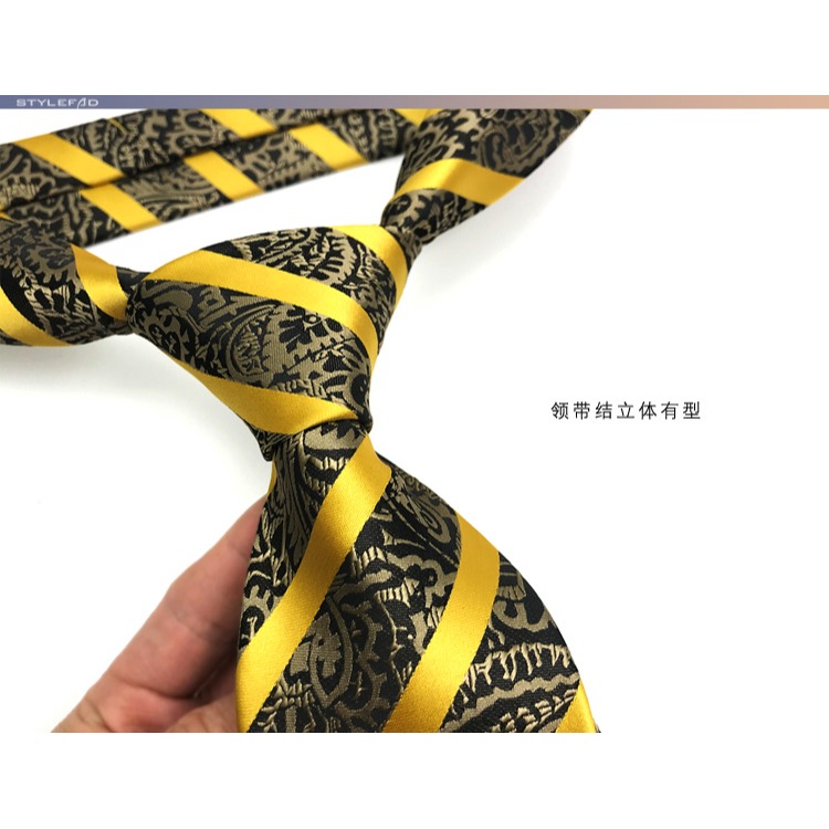 領帶男士正裝寬版條紋新潮復古襯衫休閑領帶商務西裝配飾手打長款-細節圖7