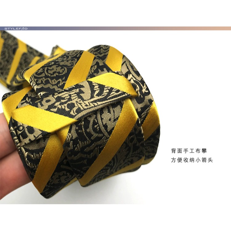 領帶男士正裝寬版條紋新潮復古襯衫休閑領帶商務西裝配飾手打長款-細節圖8