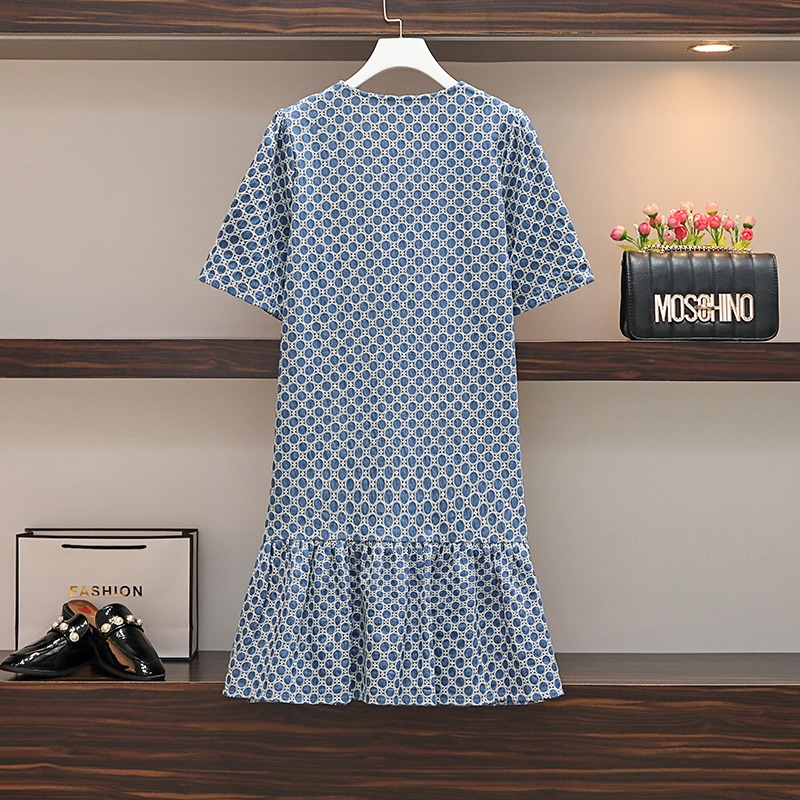 品牌折扣店商場專櫃撤櫃女裝尾貨清倉夏季刺繡泡泡袖牛仔連衣裙女-細節圖2