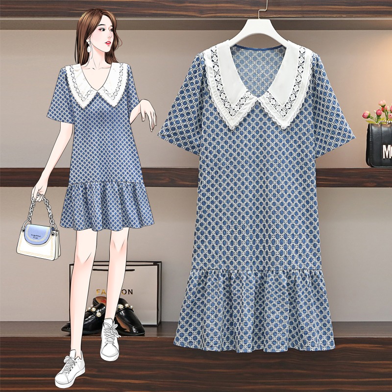 品牌折扣店商場專櫃撤櫃女裝尾貨清倉夏季刺繡泡泡袖牛仔連衣裙女-細節圖3