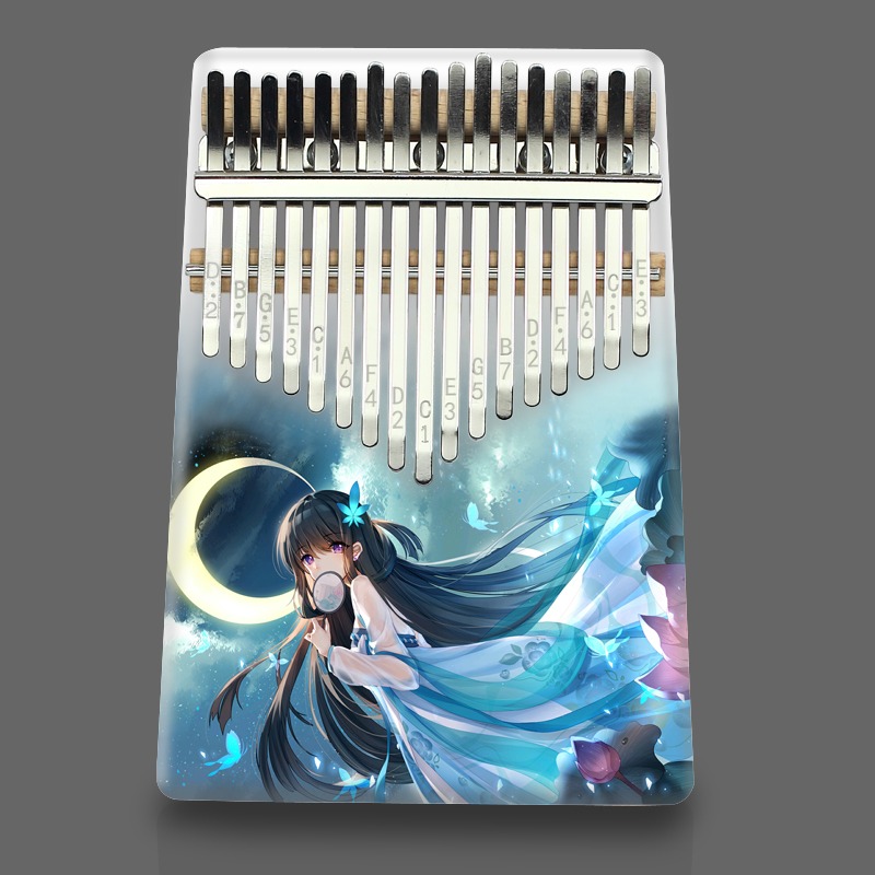 17音彩繪拇指琴私人圖禮物卡林巴便攜式手指鋼琴網紅樂器kalimba-細節圖4