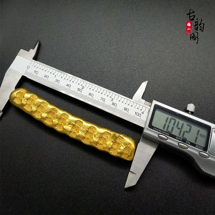 古玩收藏仿古實心純銅金條小黃魚古代金錠小金元寶金磚古金錠鎏金-細節圖8