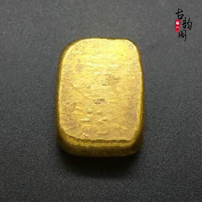 古玩仿古收藏金錠香港一兩金錠金元寶 銅鎏金金錠金條獅子頭金錠-細節圖2
