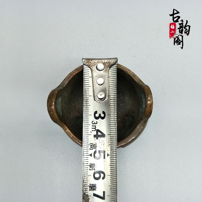 古玩收藏仿古銅器純銅小檀香爐鼎室內香薰爐供奉燒香三足鼎爐-細節圖7