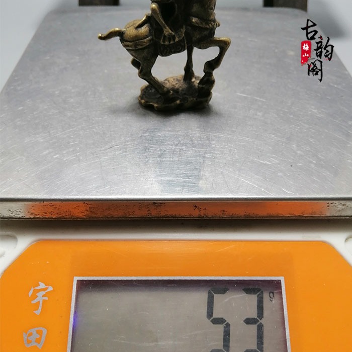古玩雜項銅器收藏仿古做舊銅器馬上猴擺件純銅工藝小擺件老物件-細節圖8