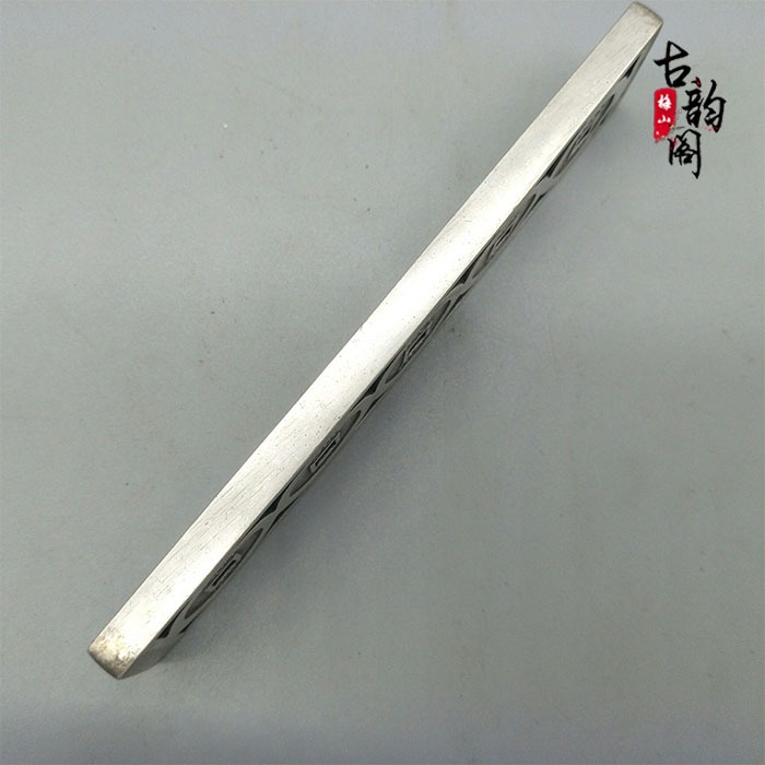 仿古古玩白銅鎮尺純銅鎮紙五帝錢模鎮紙壓尺白銅五帝錢篆刻五帝錢-細節圖3