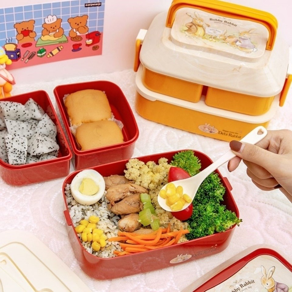 壽司盒子家用風格日式寶寶外出水果便當飯盒可愛ins小學生便攜帶-細節圖3