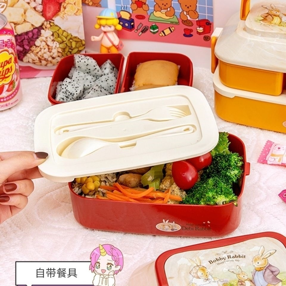 壽司盒子家用風格日式寶寶外出水果便當飯盒可愛ins小學生便攜帶-細節圖4