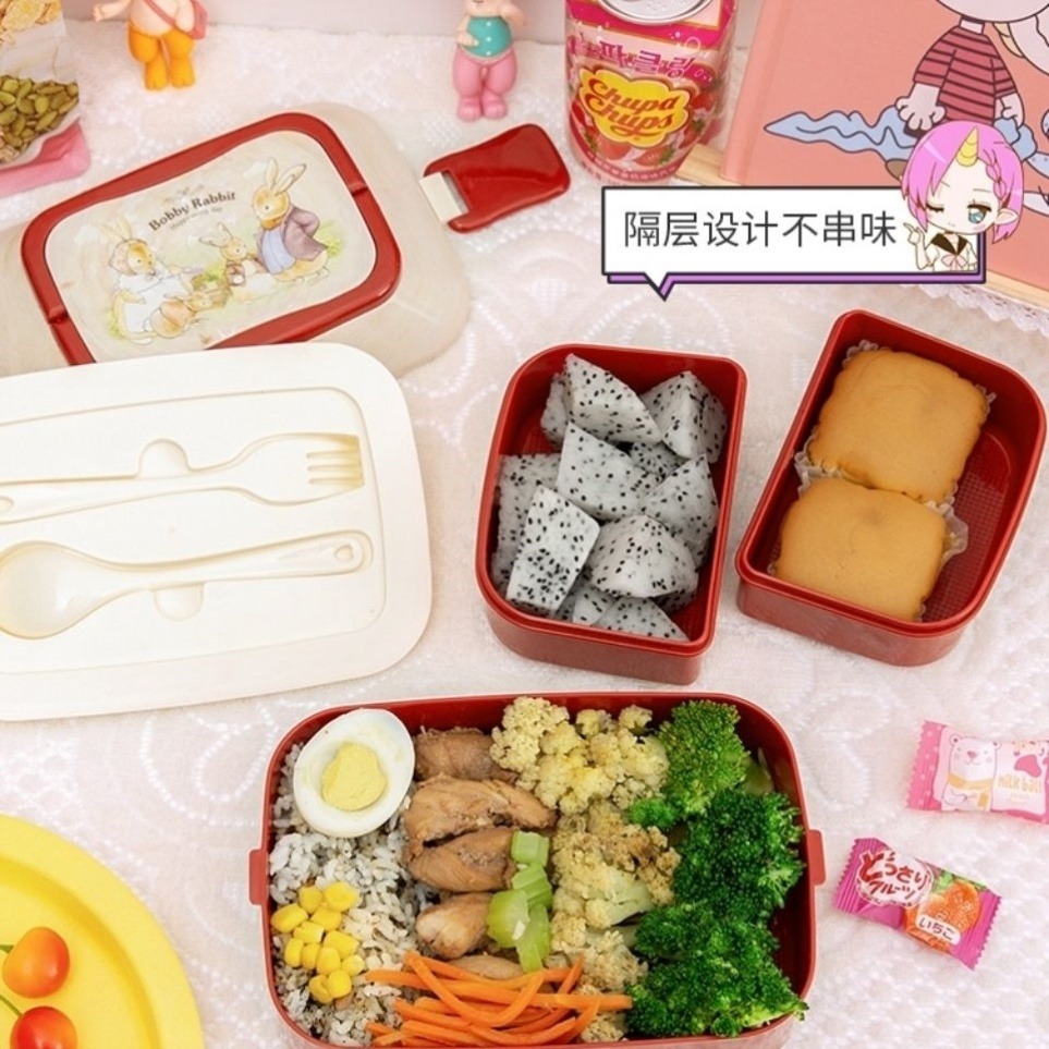 壽司盒子家用風格日式寶寶外出水果便當飯盒可愛ins小學生便攜帶-細節圖5
