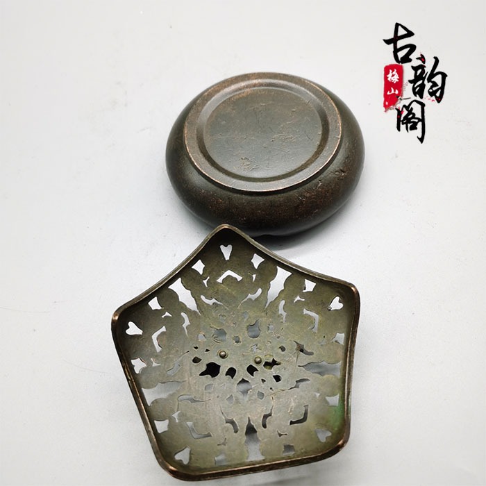 仿古收藏純銅五角香爐盤香爐薰香爐家用室內檀香爐供佛茶道香薰爐-細節圖10