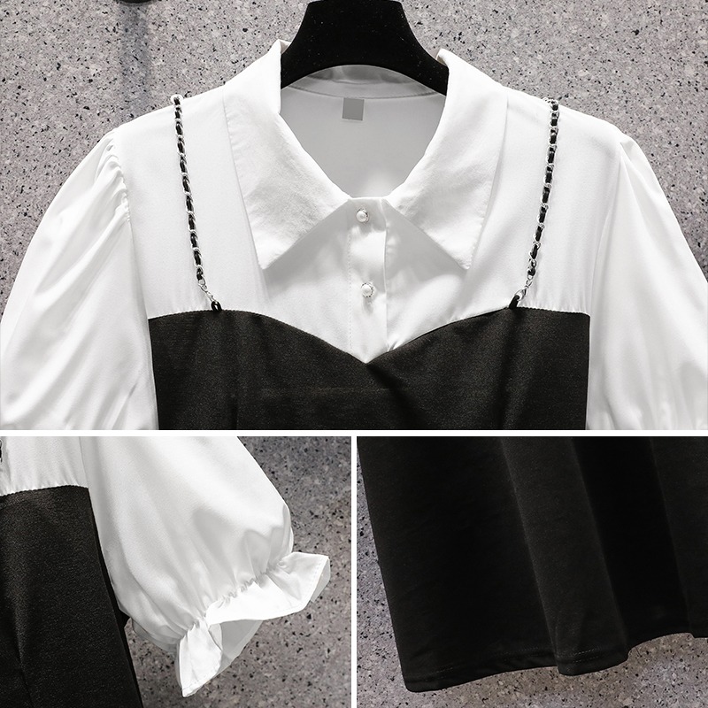 品牌折扣店商場專櫃撤櫃女裝夏季遮肉收腰假兩件吊帶連衣裙子-細節圖4