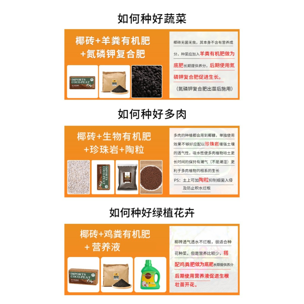 椰磚營養土養花陽臺種菜脫鹽種植椰殼通用型土壤大塊耶磚椰糠清倉-細節圖6