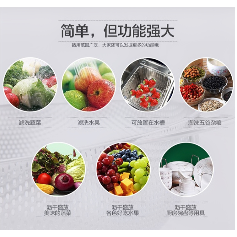 不銹鋼長方形網籃 加粗鋼絲網篩 洗菜籃水果籃 碗筷瀝水籃-細節圖5