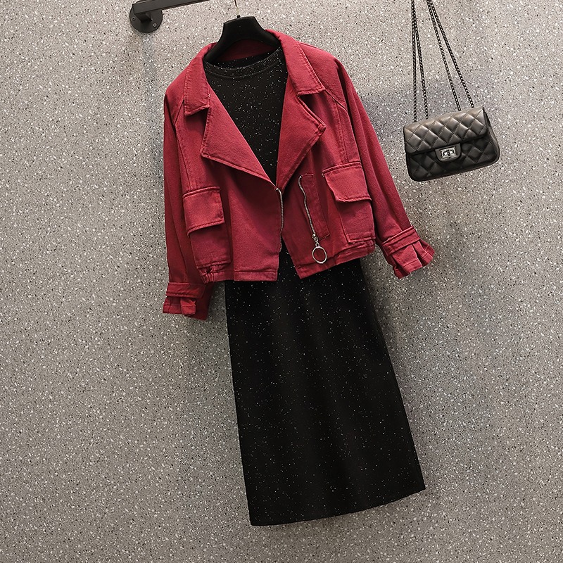 品牌折扣店商場專櫃撤櫃女裝尾貨清倉春季遮肚子長袖連衣裙套裝女-細節圖2