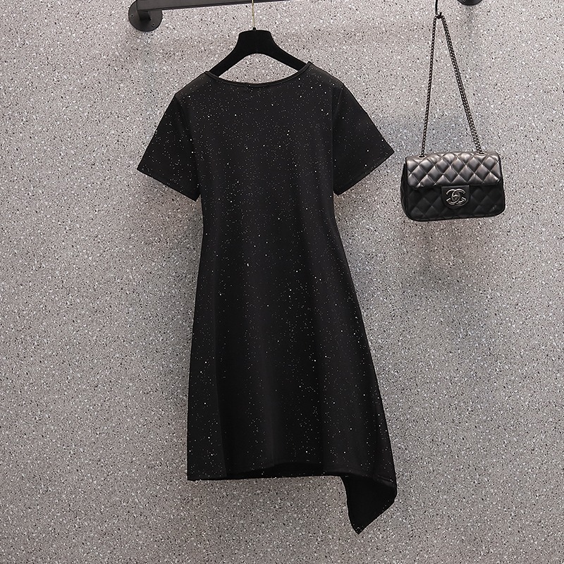 品牌折扣店商場專櫃撤櫃女裝尾貨清倉夏裝遮肚子赫本短袖連衣裙女-細節圖3