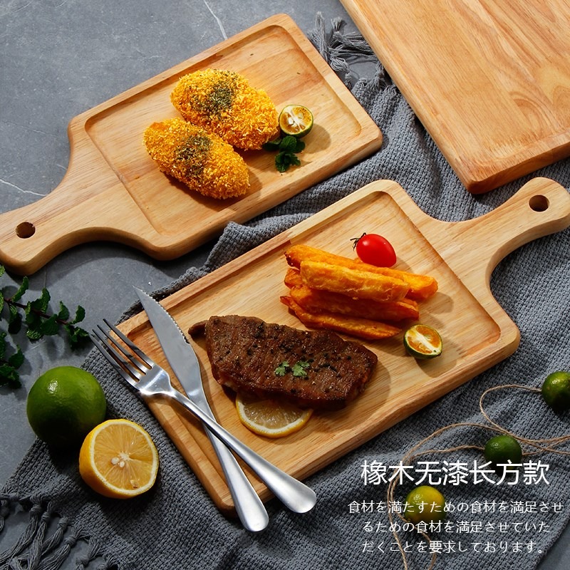 喫播專用盤子木板託盤創意日式披薩牛排盤家用北歐ins風西餐-細節圖2
