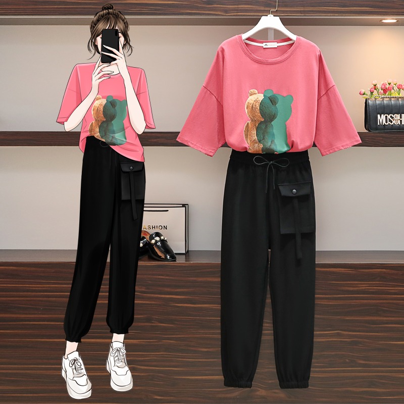 品牌折扣店商場專櫃撤櫃女裝尾貨清倉夏季大碼女裝休閑束腳褲套裝-細節圖2
