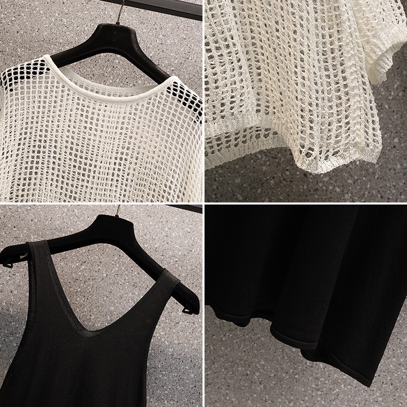 品牌折扣店商場專櫃撤櫃女裝尾貨清倉夏季減齡吊帶連衣裙兩件套裝-細節圖4