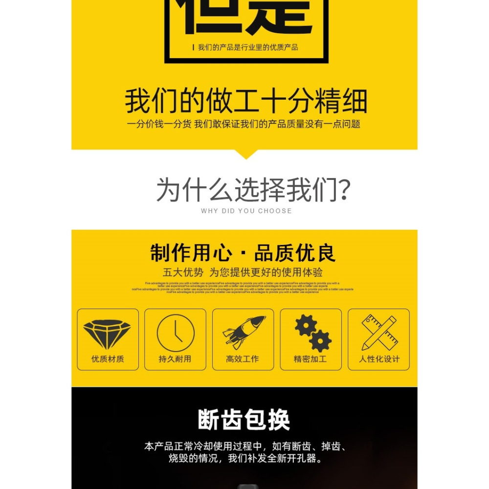 開口器鉆頭不銹鋼專用開孔器鐵皮高速鋼鋁合金屬開孔器多齒瓷磚-細節圖6