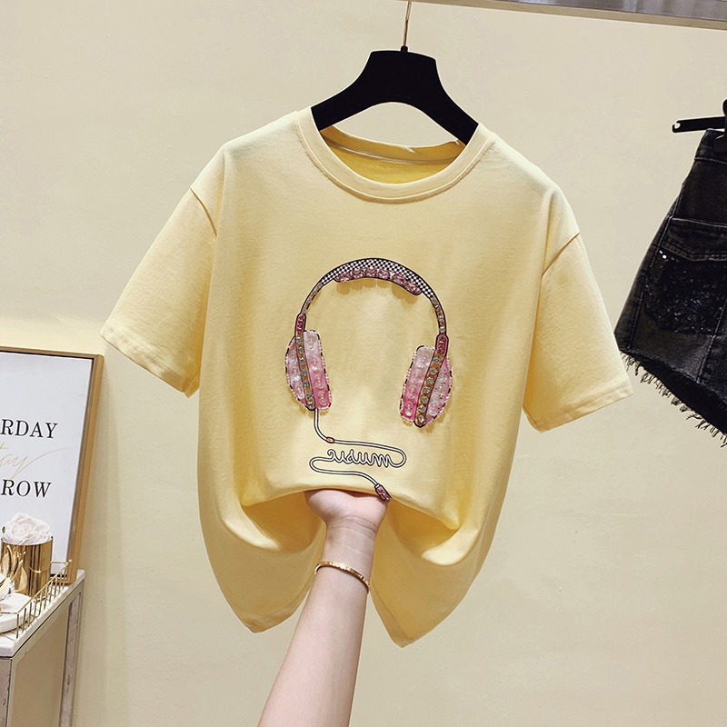 品牌折扣店商場專櫃撤櫃女裝尾貨清倉夏裝港風ins潮寬松短袖T恤女-細節圖2