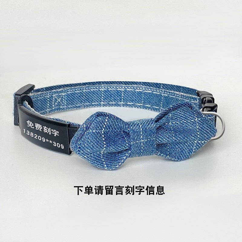 刻字防走丟貓咪項圈安全扣防窒息寵物鈴鐺貓圈蝴蝶結貓貓頸圈脖圈-細節圖2