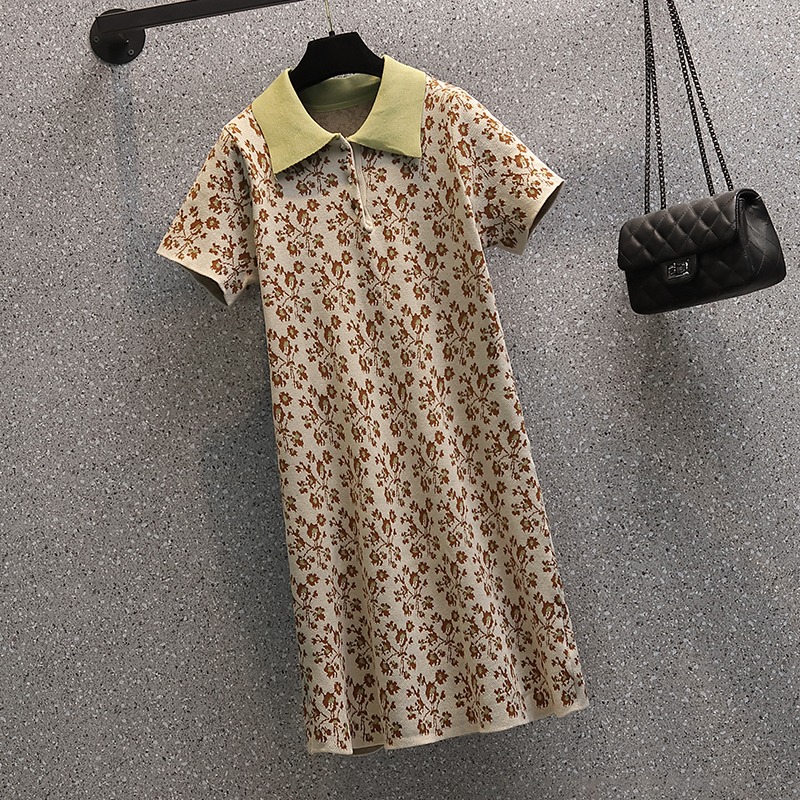 品牌折扣店商場專櫃撤櫃女裝尾貨清倉夏裝polo領減齡短袖連衣裙女-細節圖3