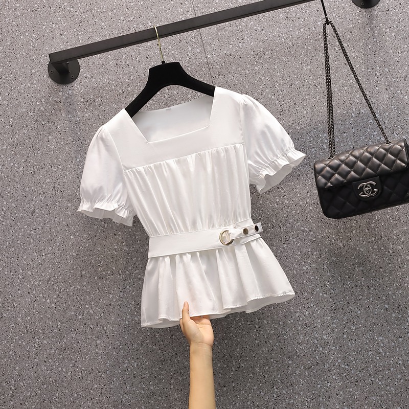 品牌折扣店商場專櫃撤櫃女裝尾貨清倉夏裝港風減齡炸街短袖襯衫女-細節圖3