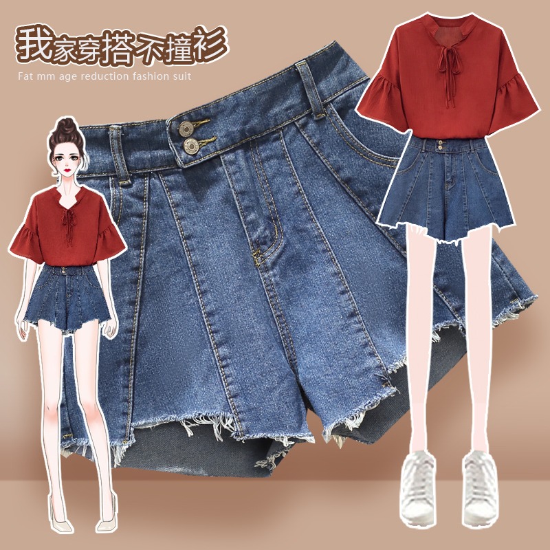 品牌折扣店商場專櫃撤櫃女裝尾貨清倉夏裝高腰復古直筒牛仔短褲女-細節圖4