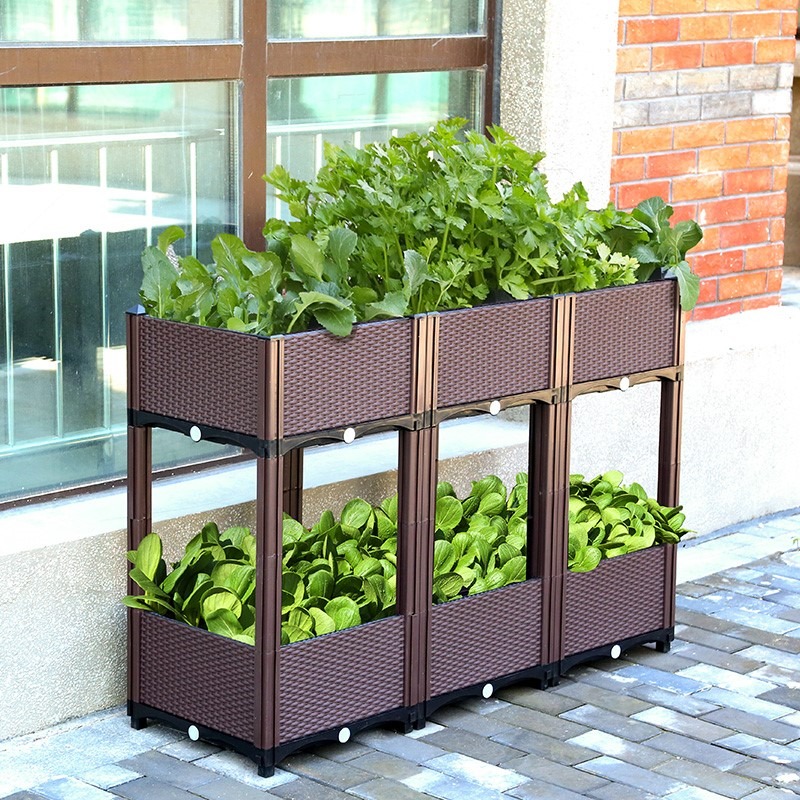 種菜花盆家庭陽臺長方形特大號塑料蔬菜種植箱屋頂樓頂長條槽土豆-細節圖2