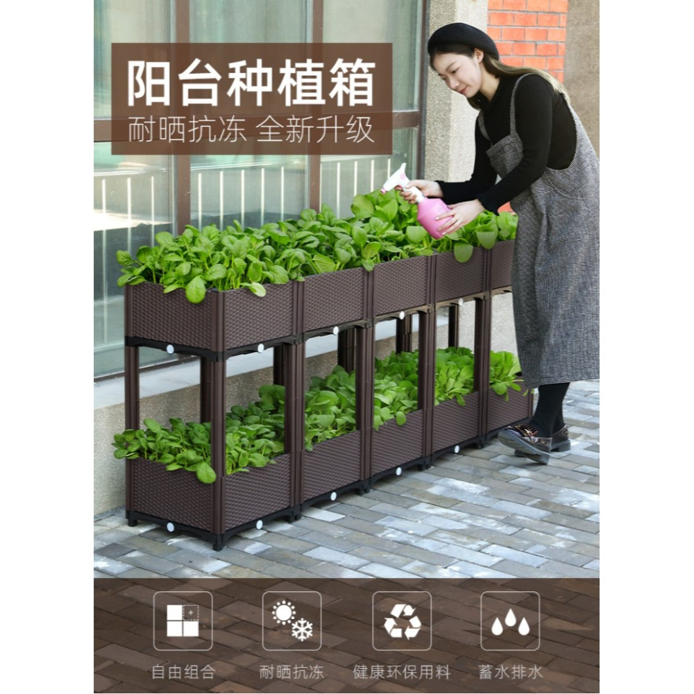 種菜花盆家庭陽臺長方形特大號塑料蔬菜種植箱屋頂樓頂長條槽土豆-細節圖7